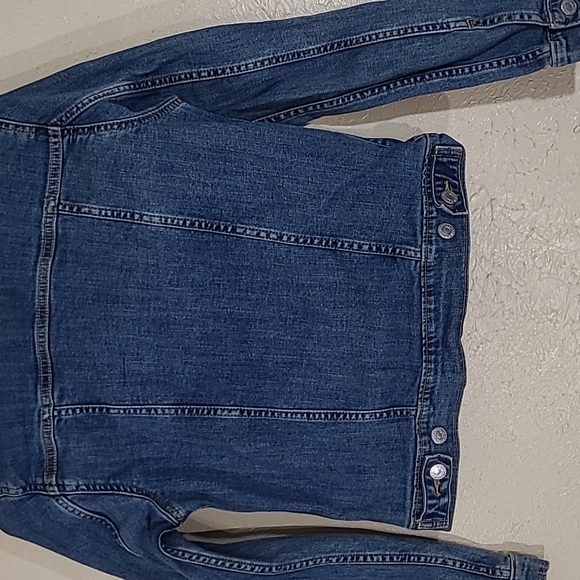 Levis Denim Trucker Jacket Womens Size Small Dark Wash - Picture 11 of 11